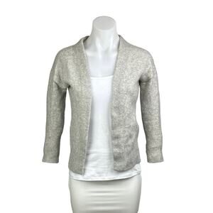 Aritzia Babaton Womens Cashmere Gray Open Front Half Sleeve Cardigan Sweater XXS